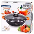 Vilde, Terruna Aroma, patelnia granitowa, ze szklaną pokrywką, głęboka, 32 cm, 4,7l