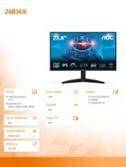 Aoc, monitor, 24B36X 23.8" IPS 144Hz HDMI DP