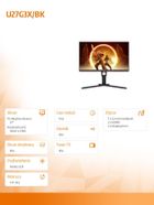 Aoc, monitor, 27", U27G3X, IPS, 4K, 160Hz, HDMIx2, DPx2, Pivot