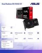Asus, karta graficzna, Dual Radeon RX 9060 XT 16GB GDDR6 DUAL-RX9060XT-16G