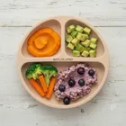 Bocioland, silikonowy talerzyk z przyssawkami i przegródkami, beżowy