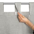 Eurofirany, zasłona zaciemniająca gotowa, Garden, na szelkach, 155-240 cm, srebrny