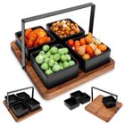 Excellent Housware, zestaw miseczek ceramicznych na tacy, do przekąsek