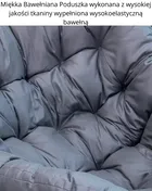 HaloFuture, nowoczesny fotel bujany z podnóżkiem, skandynawski kokon, szary