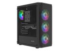 Natec, Fury Shobo SH4F RGB Midi Tower, obudowa komputerowa z oknem, czarna