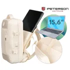 Peterson, plecak podróżny z siatkowaną przegrodą i paskami kompresyjnymi, ecru