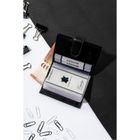 Etui na dokumenty, czarne, skórzane, Rovicky