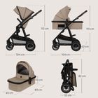 Lionelo, Amber Plus, wózek wielofunkcyjny z fotelikiem, 3w1, Beige Sand