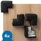 Sipo, zestaw piankowych zabezpieczeń narożników mebli, czarne, 4 szt.
