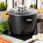 Vilde, Terruna Aroma, garnek ze szklaną pokrywką, granitowy, 28 cm, 9,7l