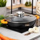 Vilde, Terruna Aroma, patelnia granitowa, ze szklaną pokrywką, głęboka, 32 cm, 4,7l