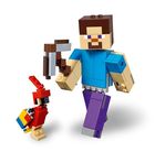 Zestaw promocyjny: LEGO Minecraft, Przygody na skale macierzystej, 21147 + GRATIS: LEGO Minecraft, Minecraft BigFig, Steve z papugą, 21148