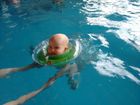 Baby Swimmer, dmuchany kołnierz do pływania z grzechotką, okrągły, 6-36 kg
