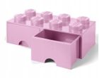LEGO, Brick 8, pojemnik klocek z dwoma szufladami, różowy