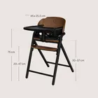 Lionelo, Celia, krzesełko do karmienia, black wood