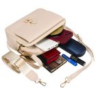 Torebka listonoszka, beżowa, skóra ekologiczna, Peterson