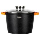 Vilde, Terruna Aroma, garnek ze szklaną pokrywką, granitowy, 24 cm, 6,7l