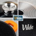 Vilde, Terruna Aroma, patelnia granitowa, ze szklaną pokrywką, głęboka, 28 cm, 3,3l