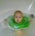 Baby Swimmer, dmuchany kołnierz do pływania z grzechotką, okrągły, 6-36 kg