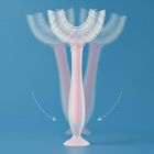 Bocioland, szczoteczka silikonowa w kształcie litery U do zębów, różowa