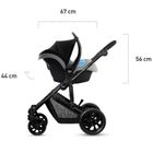 Kinderkraft, Prime Lite, wózek wielofunkcyjny 3w1, Grey