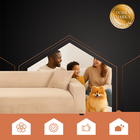 Ruhhy, pokrowiec na kanapę, beżowy, 145-185 cm