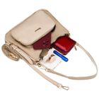 Torebka listonoszka, beżowa, skóra ekologiczna, Peterson