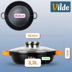 Vilde, Terruna Aroma, patelnia granitowa, ze szklaną pokrywką, głęboka, 28 cm, 3,3l
