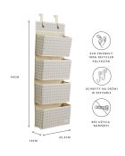 3 Sprouts, Gingham, organizer na drzwi wiszący, beige