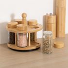 5five Simply Smart, Cozy, obrotowy pojemnik na przyprawy, 4 szklane słoiczki