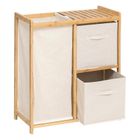 5five Simply Smart, regał bambusowy z koszem na pranie, Tidy box, i pojemnikami, 66-33,3-78.5 cm