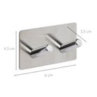 5five simply smart, Stiky, haczyk samoprzylepny + 2 wieszaki, stal nierdzewna, 9-3,5-4,5 cm