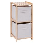 5five Simply Smart, Tidy, regał bambusowy z dwoma materiałowymi koszami, 34,7-33-77,5 cm