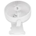 Adler, wentylator biurkowy z klipsem, akumulatorowy, biały, 15,5 cm, 360° obrót, USB-C