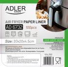 Adler, wkłady do frytkownicy, papierowe, 20 cm, 100 szt.