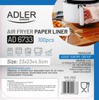 Adler, wkłady do frytkownicy, papierowe, 23 cm, 100 szt.