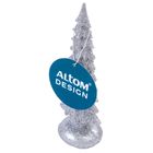 Altom Design, figurka choinka z poliresingu, 4,5-3,5-15 cm, w odcieniu srebra