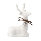 Altom Design, figurka porcelanowa renifer ze złotym dzwoneczkiem, 9-4-13 cm, biały