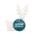 Altom Design, figurka renifer, porcelanowa, biały, 9-5-11 cm