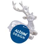 Altom Design, figurka renifer z poliresingu, 8,5-5-8 cm, w odcieniu srebra