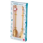 Altom Design, komplet 2 łyżeczek z ozdobną zawieszką święta, 3 w odcieniu złota