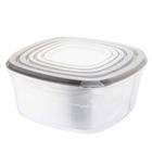 Altom Design, komplet pojemników plasikowych z pokrywkami, szary, 5 szt.