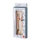 Altom Design, komplet widelczyków, czerwono-złote, 2 szt.