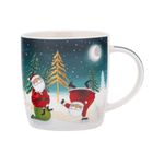 Altom Design, kubek baryłka szeroka, 400 ml z maskotką mikołaj domek