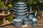 Altom Design, kubek emaliowany, szałwiowy nakrapiany, 0,45l, 9-9 cm