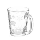 Altom Design, kubek szklany, 300 ml, śnieżynki