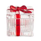 Altom Design, puzderko kwadratowe szklane z czerwoną kokardą, 7-7-12 cm, color box