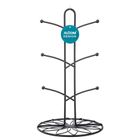 Altom Design, stojak na kubki, metalowy, czarny w kwiaty, 18-33 cm