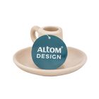 Altom Design, świecznik dolomitowy matowy na cienką świecę, brązowy, 10-10-5 cm