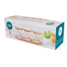 Altom Design, zestaw pojemników borosilikat z łyżeczkami na podstawce, 330 ml, 3 szt.